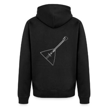 Balalaika Oneline Art - Balalaika Instrument - Unisex Premium Bio Zip Hoodie - Schwarz - Hinten - Nico (187cm)