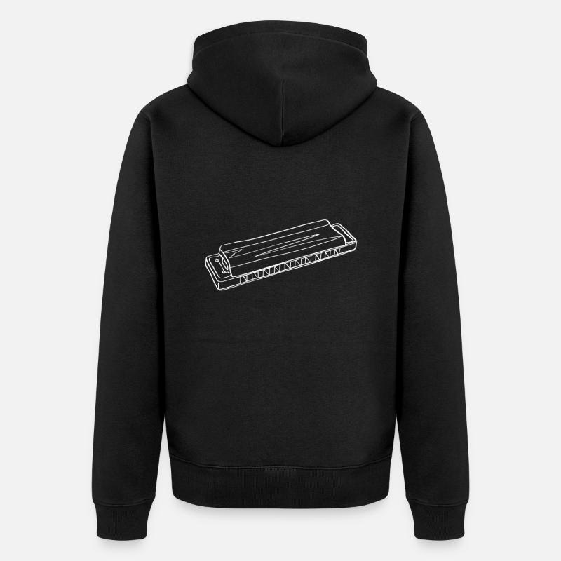 Harmonica Online Art - Harmonica - Unisex Premium Organic Zip Hoodie - black