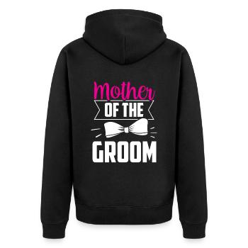 Groom's Mother Wedding Groom Party - Unisex Premium Organic Zip Hoodie - black - Back - Nico (187cm)