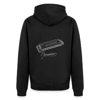 Harmonica Online Art - Harmonica - Unisex Premium Organic Zip Hoodie - black - Back - Nico (187cm)
