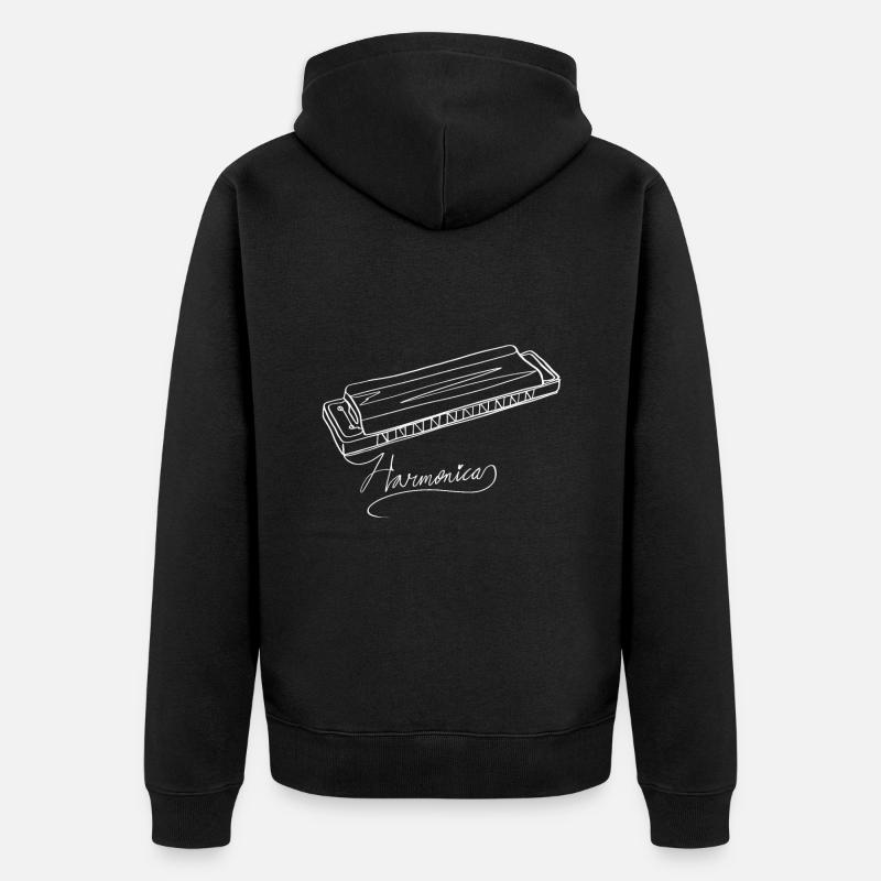 Harmonica Online Art - Harmonica - Unisex Premium Organic Zip Hoodie - black