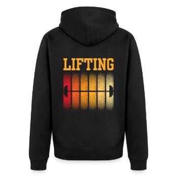 Lifting Workout Weightlifting Weightlifting Gym - Unisex Premium Organic Zip Hoodie - black - Back - Nico (187cm)