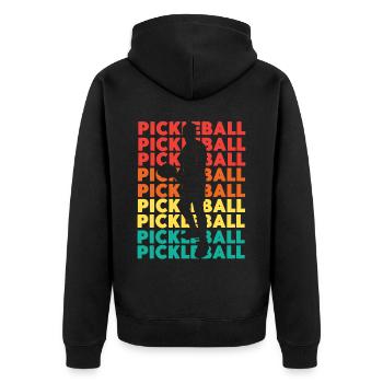 Pickleball Retro Vintage - Veste à capuche bio Premium Unisexe - noir - Dos - Nico (187cm)