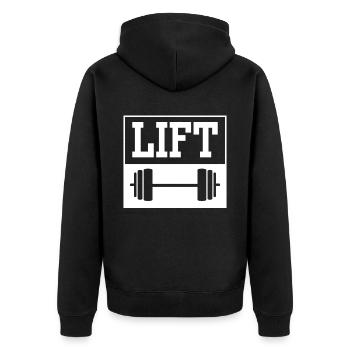 Lift Workout Gym Haltérophilie Haltérophilie - Veste à capuche bio Premium Unisexe - noir - Dos - Nico (187cm)