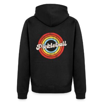 Pickleball Retro Vintage - Veste à capuche bio Premium Unisexe - noir - Dos - Nico (187cm)