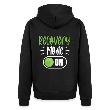 Erholung Modus Ein Erholen Überlebender Patient - Unisex Premium Bio Zip Hoodie - Schwarz - Hinten - Nico (187cm)