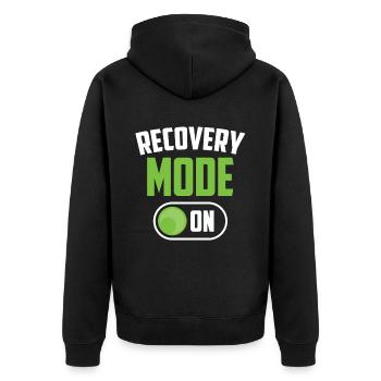Erholung Modus Ein Patient Überlebender Erholen - Unisex Premium Bio Zip Hoodie - Schwarz - Hinten - Nico (187cm)