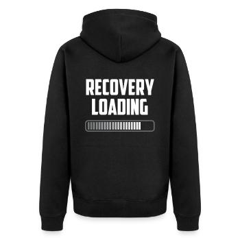 Erholung Laden Erholen Überlebender Patient - Unisex Premium Bio Zip Hoodie - Schwarz - Hinten - Nico (187cm)