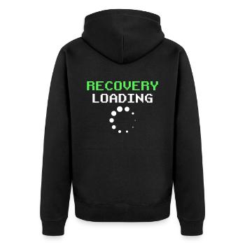 Erholung Laden Patient Erholen Überlebender - Unisex Premium Bio Zip Hoodie - Schwarz - Hinten - Nico (187cm)