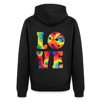 Pickleball Tie Dye 80s90s Love - Veste à capuche bio Premium Unisexe - noir - Dos - Nico (187cm)