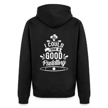 Ich Könnte Ein Gutes Paddeln Gebrauchen Kayak - Unisex Premium Bio Zip Hoodie - Schwarz - Hinten - Nico (187cm)