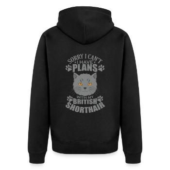 Je ne peux pas avoir de plans avec mon British Shorthair - Veste à capuche bio Premium Unisexe - noir - Dos - Nico (187cm)