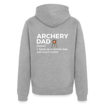 Archery Archer - Unisex Premium Organic Zip Hoodie - heather grey - Back - Nico (187cm)