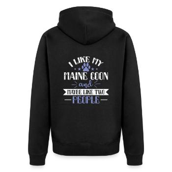 I Like my Maine Coon and Maybe like two People - Unisex Premium Organic Zip Hoodie - black - Back - Nico (187cm)