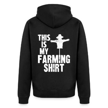 Farming Farmer Vintage C’est mon - Veste à capuche bio Premium Unisexe - noir - Dos - Nico (187cm)