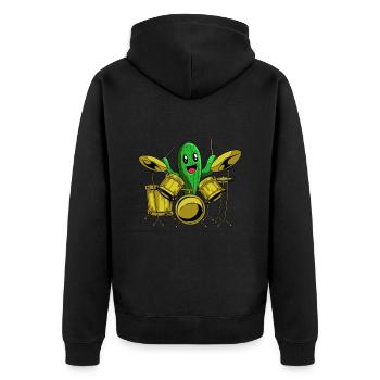 Batterie Batteur Batteur Cactus - Veste à capuche bio Premium Unisexe - noir - Dos - Nico (187cm)