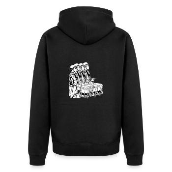Spielmannszug Drums - Unisex Premium Bio Zip Hoodie - Schwarz - Hinten - Nico (187cm)