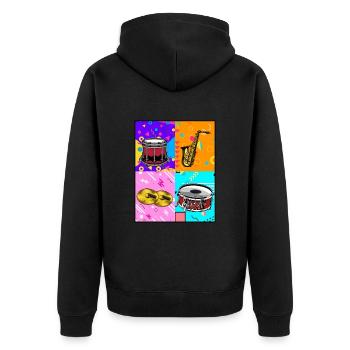 Spielmannszug Batterie Pop Art - Veste à capuche bio Premium Unisexe - noir - Dos - Nico (187cm)