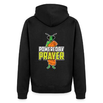 Kung Fu praying mantis - Unisex Premium Organic Zip Hoodie - black - Back - Nico (187cm)