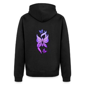 Fibromyalgie Rhumatisme coloré - Veste à capuche bio Premium Unisexe - noir - Dos - Nico (187cm)