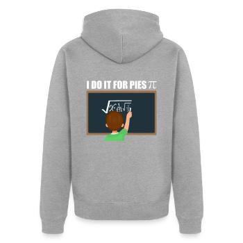 Calcul mathématique Pi - Veste à capuche bio Premium Unisexe - gris chiné - Dos - Nico (187cm)