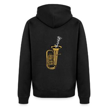 Fanfare Train Tuba Partitions musicales - Veste à capuche bio Premium Unisexe - noir - Dos - Nico (187cm)