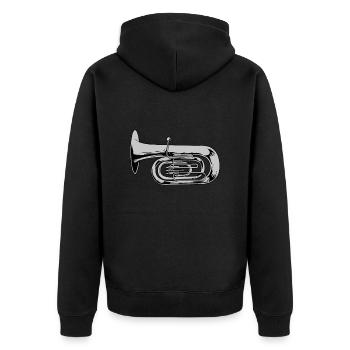 Fanfare Procession Tuba - Unisex Premium Organic Zip Hoodie - black - Back - Nico (187cm)