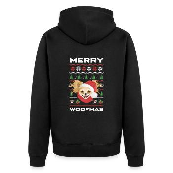 Chihuahua Joyeux Noël - Veste à capuche bio Premium Unisexe - noir - Dos - Nico (187cm)