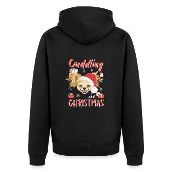 Chihuahua Joyeux Noël - Veste à capuche bio Premium Unisexe - noir - Dos - Nico (187cm)