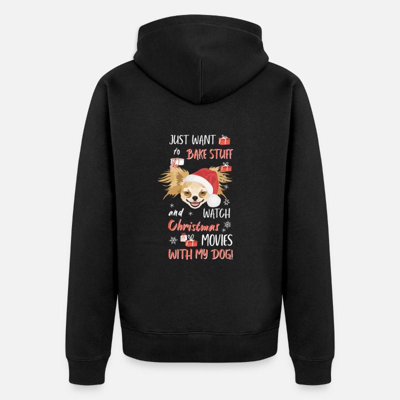 Chihuahua Joyeux Noël - Veste à capuche bio Premium Unisexe - noir
