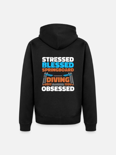 Diving Diver Funny - Unisex Premium Organic Zip Hoodie - black