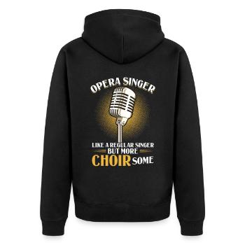 Opéra - Comme un chanteur régulier mais plus CHOIRsome - Veste à capuche bio Premium Unisexe - noir - Dos - Nico (187cm)