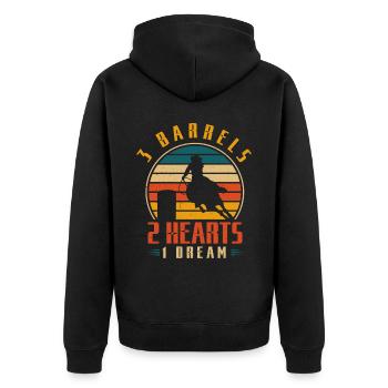 3 Barrels 2 Hearts 1 Dream - Unisex Premium Organic Zip Hoodie - black - Back - Nico (187cm)