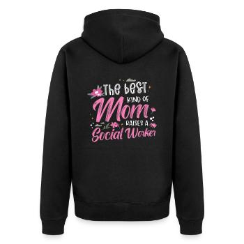 Le meilleur type de mère élève un travailleur social - Veste à capuche bio Premium Unisexe - noir - Dos - Nico (187cm)