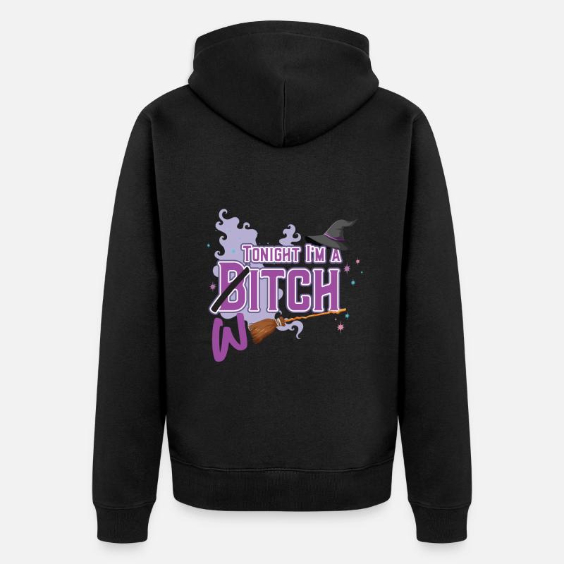 Tonight I M A Witch - Unisex Premium Bio Zip Hoodie - Schwarz