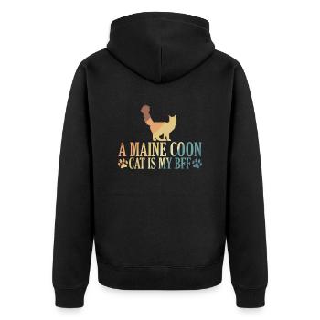 A Maine Coon Cat is my BFF Cat Pet - Unisex Premium Organic Zip Hoodie - black - Back - Nico (187cm)