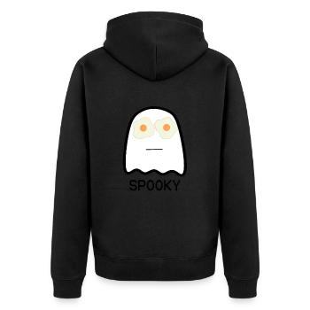 Gespenst - Unisex Premium Bio Zip Hoodie - Schwarz - Hinten - Nico (187cm)