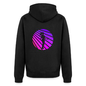 Fitness Roping - Jumping rope at sunset - Unisex Premium Organic Zip Hoodie - black - Back - Nico (187cm)