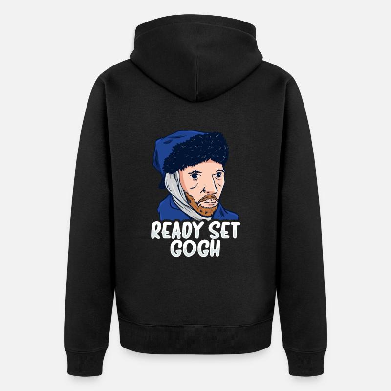 Van Gogh Kunst - Unisex Premium Bio Zip Hoodie - Schwarz