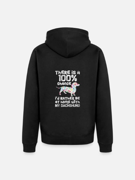 Dachshund - Unisex Premium Organic Zip Hoodie - black
