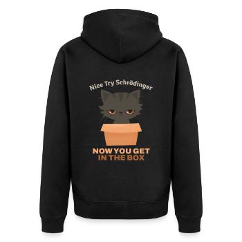 Bel essai Schroedinger Schrödinger’s Cat - Veste à capuche bio Premium Unisexe - noir - Dos - Nico (187cm)