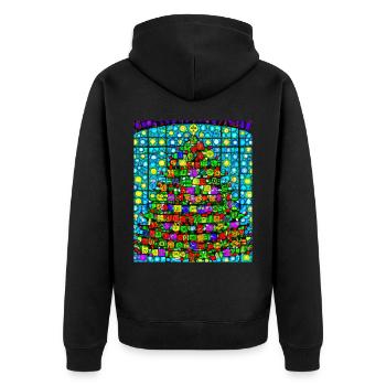 Arbres de Noël Fenêtres de l’église - Veste à capuche bio Premium Unisexe - noir - Dos - Nico (187cm)