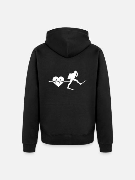 Diving heartbeat - Unisex Premium Organic Zip Hoodie - black