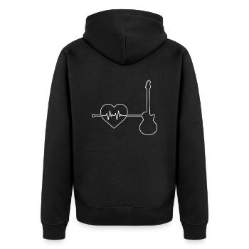EGitarre heartbeat - Unisex Premium Organic Zip Hoodie - black - Back - Nico (187cm)