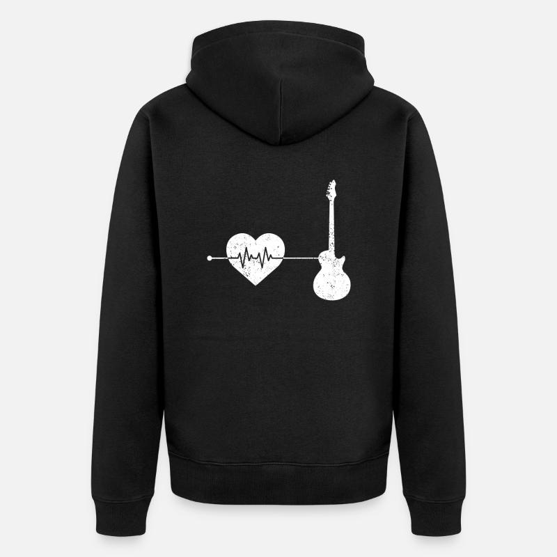 E Guitare Heartbeat - Veste à capuche bio Premium Unisexe - noir