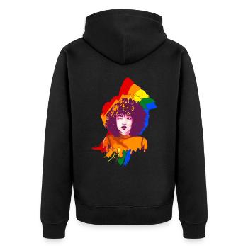 Afro Girl Gay Pride Schwarze Geschichte Melanin Bl - Unisex Premium Bio Zip Hoodie - Schwarz - Hinten - Nico (187cm)