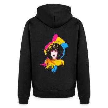 Afro Girl Pansexual Flag Black History M - Veste à capuche bio Premium Unisexe - noir - Dos - Nico (187cm)