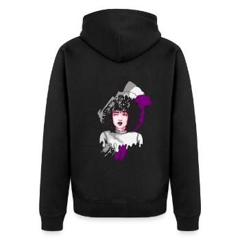 Afro Fille Asexuée Drapeau Noir Histoire Mel - Veste à capuche bio Premium Unisexe - noir - Dos - Nico (187cm)
