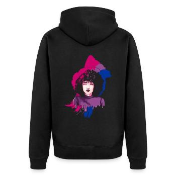 Afro Girl Bisexual Flag BI Black Story - Veste à capuche bio Premium Unisexe - noir - Dos - Nico (187cm)