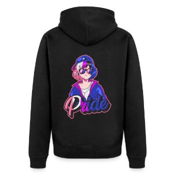 Genderfluid Stolz Japanisch Cool Anime Mädchen Gen - Unisex Premium Bio Zip Hoodie - Schwarz - Hinten - Nico (187cm)